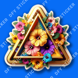 DFY Gold Triangle Floral Stickers 1