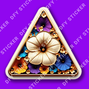 DFY Gold Triangle Floral Stickers