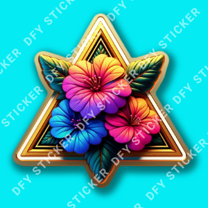 DFY Gold Triangle Floral Stickers