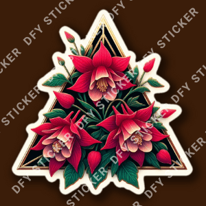 DFY Gold Triangle Floral Stickers