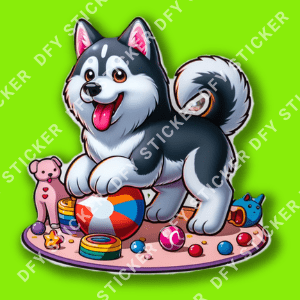 DFY Husky Dog Stickers