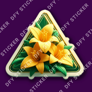 DFY Gold Triangle Floral Stickers