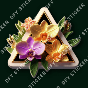 DFY Gold Triangle Floral Stickers