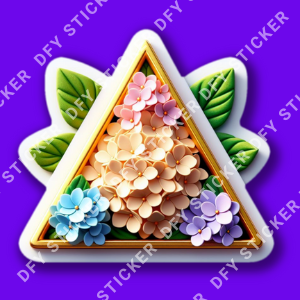 DFY Gold Triangle Floral Stickers